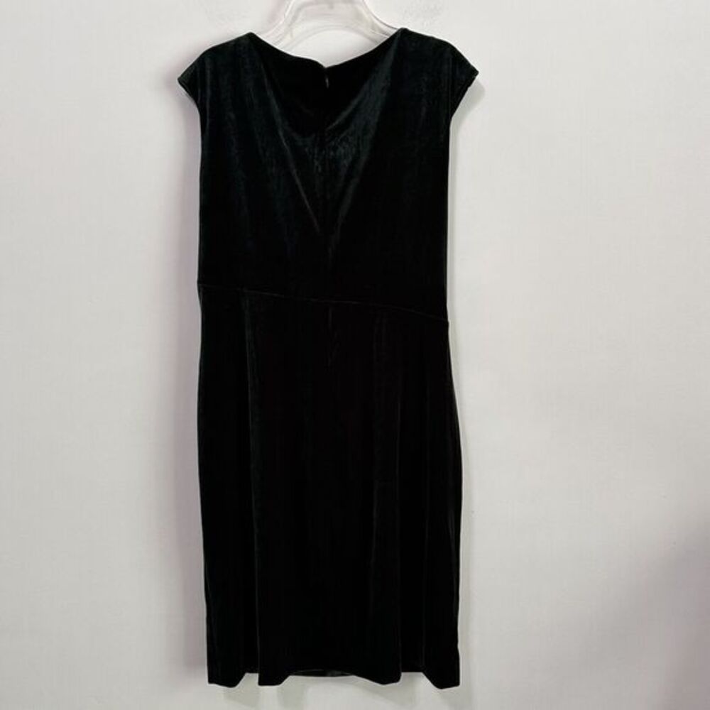 Lauren Ralph Lauren Sheath Dress 16 Plus Emerald Green Stretch Velvet Party NEW - Picture 8 of 10